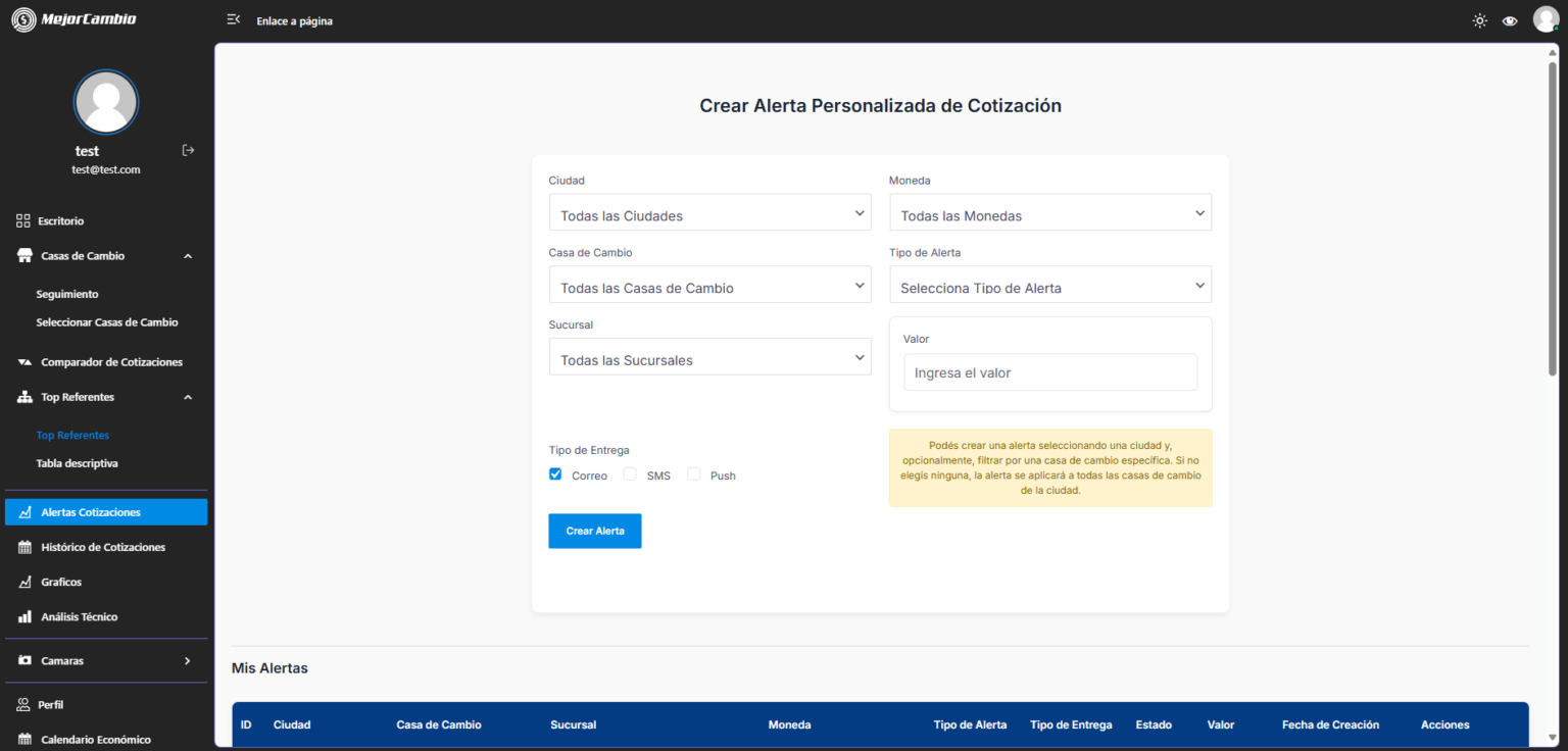 Alertas Personalizada